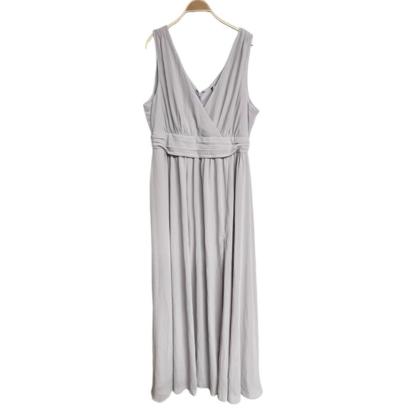 New Lulus Thoughts Of Hue Light Grey Surplice Maxi Dress - Picture 1 of 6